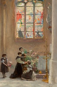 Venedik'te bir kilisede Aziz Meryem Bayramı by Franz Russ der Jüngere