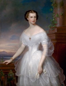 "" "" Elisabeth de Wittelsbach (1837-1898) (sissi veya sisi), Avusturya İmparatoru (1854-1898) ve Macaristan Kraliçesi (1867-1898) portresi "" Franz Schrotzberg