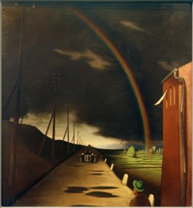 F.Sedlacek, gökkuşağı ile manzara by Franz Sedlacek