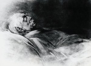 Otto von Bismarck (1815-1898) ölüm döşeğinde by Franz Seraph von Lenbach
