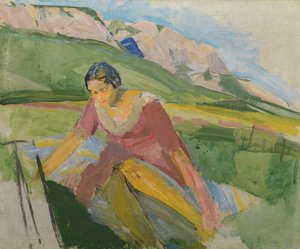 Manzaradaki Genç Kadın (Karintiya), 1930-38 dolayları (tuval üzerine yağlı boya)