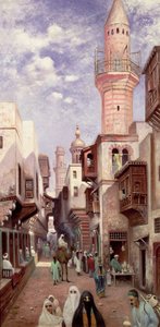 Bir Arap sokak sahnesi by Franz Wilhelm Odelmark