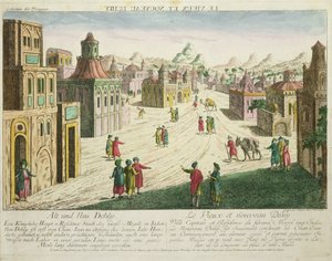 Eski ve Yeni Delhi (aquatint)