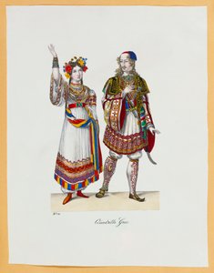 Süslü elbise kostümleri koleksiyonu, 1827 by Franz Xavier Nachtmann