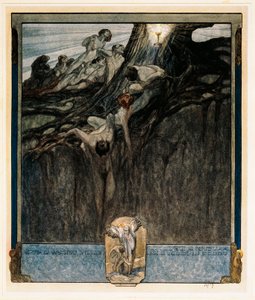 Avusturya, Viyana, Dante Alighieri'nin İlahi Komedyasının İllüstrasyonu (Cennet, Şarkı IV), Franz von Bayros by Franz von (1866 1924) Bayros