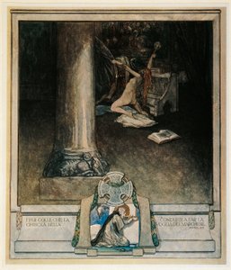 Avusturya, Viyana, Dante Alighieri'nin İlahi Komedyası (Cehennem, Şarkı XVIII) çizimi, Franz von Bayros by Franz von (1866 1924) Bayros