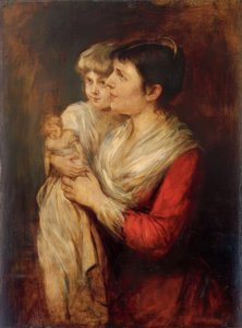 Clementine von Schön-Renz ve kızı Hanna Elisabeth by Franz von Lenbach