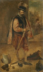 İspanya Kralı IV. Philip'in saray soytarısı, Madrid'de Velázquez'in resminden sonra kopya by Franz von Lenbach