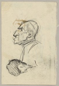 Bir kardinalin portre çalışması, verso: arkadan görülen katır (?) by Franz von Lenbach
