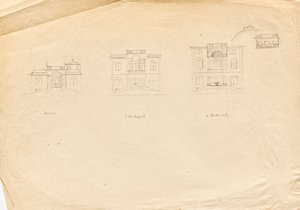 Matcha Atelier Villa - bahçe cephesi için tasarım eskizleri by Franz von Matsch