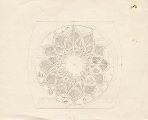 Çapa saatinin kadranı için eskiz (?) by Franz von Matsch