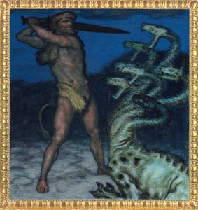 Herkül ve Hydra - Peinture de Franz Ritter von Stuck (1863-1928) - 1915 - Tuval üzerine Syntonos renkleri - Museum Villa Stuck by Franz von Stuck