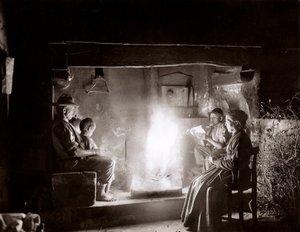 Floransa yakınlarındaki köylü ailesi, 1900 dolayları (cam levha)