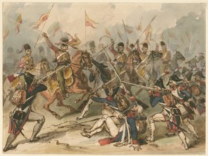 Fransız piyade ve Rus süvarileri Austerlitz