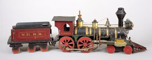 Demiryolu motoru ve ihale modeli, 1877 (ahşap ve metal)