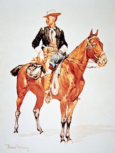Teğmen SC Robertson, Crow Scouts Şefi, 1890 suluboyasından (renkli lito)