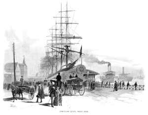 Circular Quay, batı yakası, Sidney, Yeni Güney Galler, Avustralya, 1886.