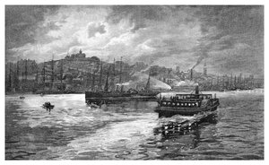 Gece çekimi, Darling Harbour, Sidney, Yeni Güney Galler, Avustralya, 1886.