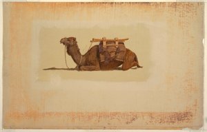 çömelmiş dromedary by Frederic Edwin Church