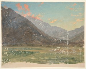 Gün batımının aydınlattığı bulutların olduğu derin vadi by Frederic Edwin Church