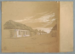 Çizim, Calle de Commerce, Barranquilla, Kolombiya, Mayıs 1853 by Frederic Edwin Church