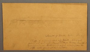 Çizim, Cliffs, muhtemelen 1859 by Frederic Edwin Church