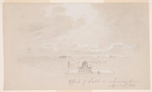 Çizim, Işığın Kudüs Üzerindeki Etkisi, 2 Nisan 1868 by Frederic Edwin Church