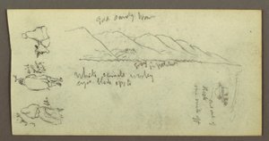 Çizim, Figür Çalışması, Dağ Sırası, muhtemelen 1868 by Frederic Edwin Church