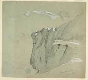 Çizim, Bern Alplerinde Manzara, 28 Ağustos 1868 by Frederic Edwin Church