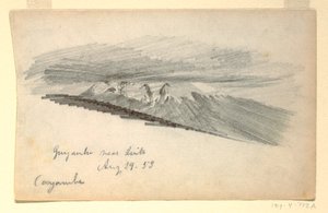 Çizim, Cayambe Dağı, Ekvador, 29 Ağustos 1853 by Frederic Edwin Church