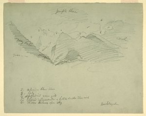 Çizim, Berchtesgaden Yakınlarındaki Dağ Zirveleri, Bavyera, Haziran-Temmuz 1868 by Frederic Edwin Church