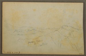 Çizim, Popayan, Kolombiya; Verso: Dağ Manzarası, Kolombiya, 9 Ağustos 1853 by Frederic Edwin Church