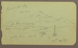 Çizim, Popocatapel; Verso: Texcoco Oteli üzerine friz, 18 Aralık 1883 by Frederic Edwin Church