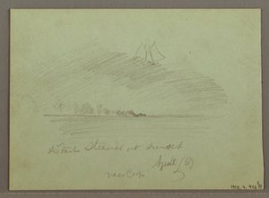 Çizim, Kıyı Şeridi Önündeki Kayalıklar, Kıyı Şeridindeki Kayalıklar, Nisan 1869 by Frederic Edwin Church