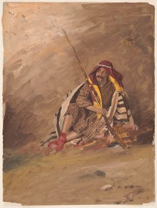 Çizim, Oturan Bedevi, muhtemelen Şubat 1868 by Frederic Edwin Church