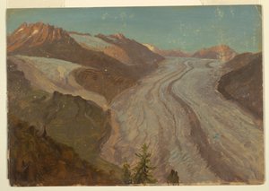 Büyük Aletsch Buzulu, İsviçre by Frederic Edwin Church