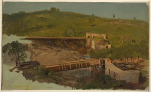 Viyadükler ve Harap Değirmenler ile Tepe, Catskill, New York Yakınında by Frederic Edwin Church