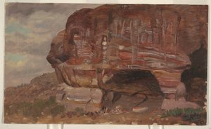 Zoomorfik Kaya Çalışması, Petra by Frederic Edwin Church
