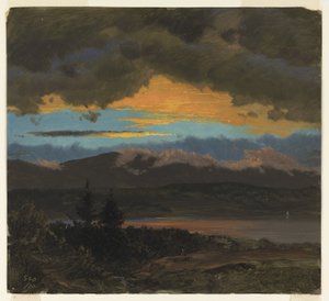 Hudson Vadisi boyunca gün batımı, New York by Frederic Edwin Church