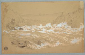 The Gorge, Niagara, Asma Köprüye Doğru Bakıyor by Frederic Edwin Church