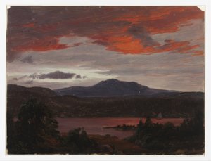 Pomola Peak ve Baxter Peak, Maine ile Turner Pond by Frederic Edwin Church