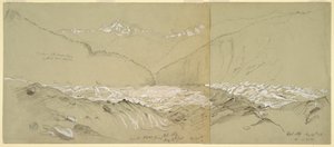 Büyük Fusshorn ile Üst Aletsch Buzulu by Frederic Edwin Church