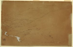 Guaranda, Ekvador yakınlarında bir dere ve evler ile vadi by Frederic Edwin Church