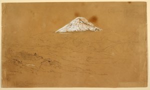 Guanojo ve Guaranda, Ekvador Yakınlarında Çizilmiş Karla Kaplı Chimborazo Dağı