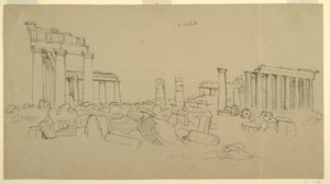 Parthenon ve Çevredeki Harabe Parçalarının Batıdan Görünümü, Atina, Yunanistan by Frederic Edwin Church