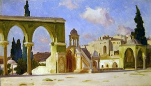 El Haram, Kudüs (panelde yağ) by Frederic Leighton