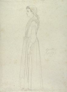 Marietta, Capri, 1859 (kağıt üzerinde grafit) by Frederic Leighton
