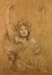 Dans Eden Kızın Çalışması (kağıt üzerinde siyah beyaz tebeşir) by Frederic Leighton