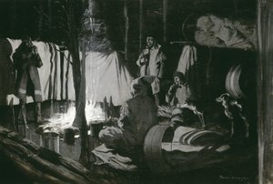Gezinin İlk ve En İyi Kampı, 1895 by Frederic Remington