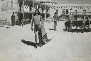 Yarasanın Peşinden Neşeli Bakışlardan Başka Bir Şey Yok, 1900 dolayları (tuval üzerine yağlı boya) by Frederic Remington
